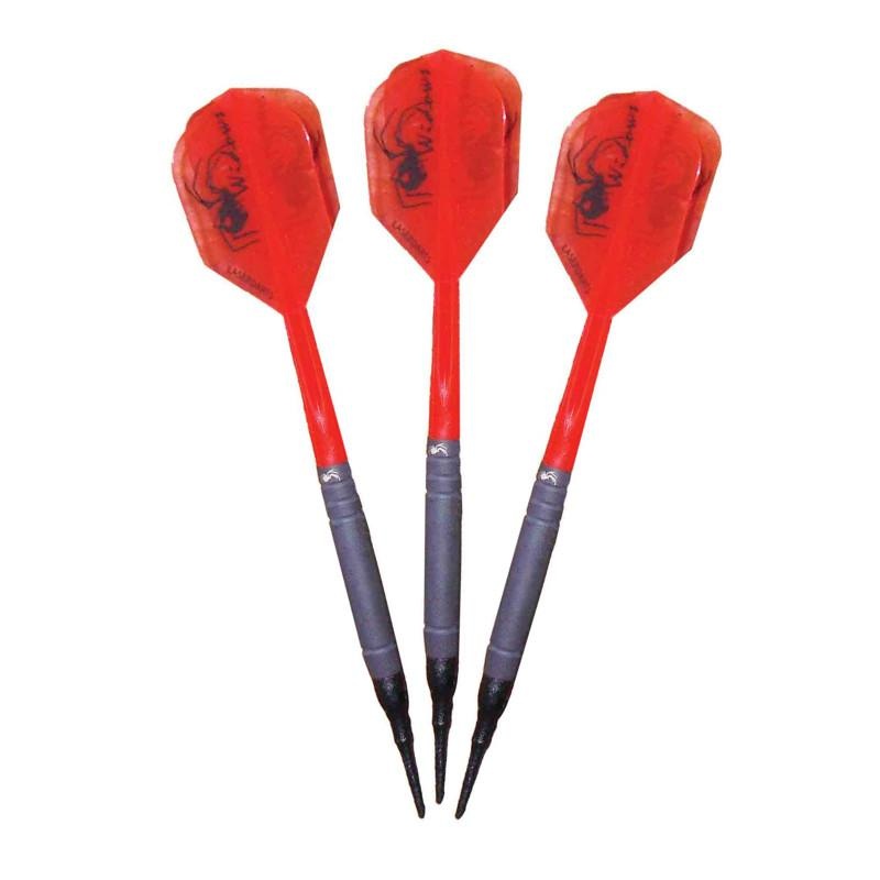 Laserdarts Black Widows 90% Tungsten Soft Tip Darts Smooth Barrel 20 Grams