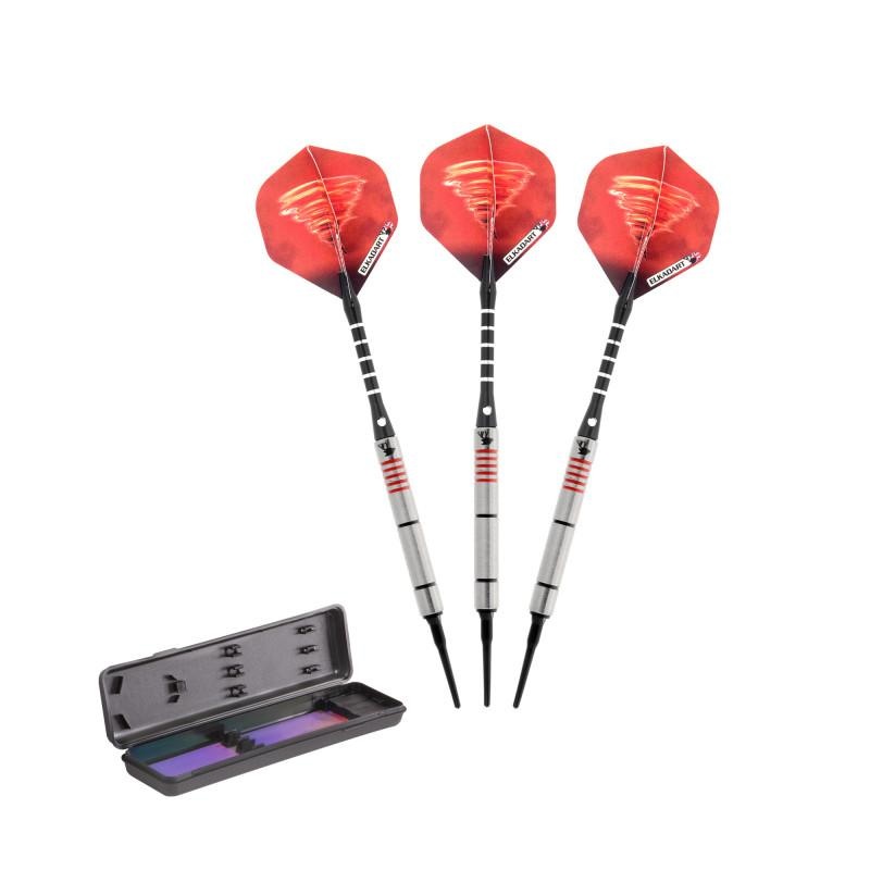 Elkadart Tornado 90% Tungsten Soft Tip Dart Set 4 Red and 2 Black Rings