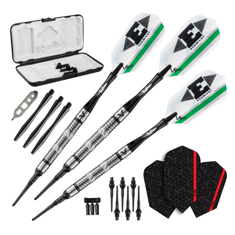 Viper Element Darts 90% Tungsten Soft Tip Darts Grooved Barrel 18 Grams