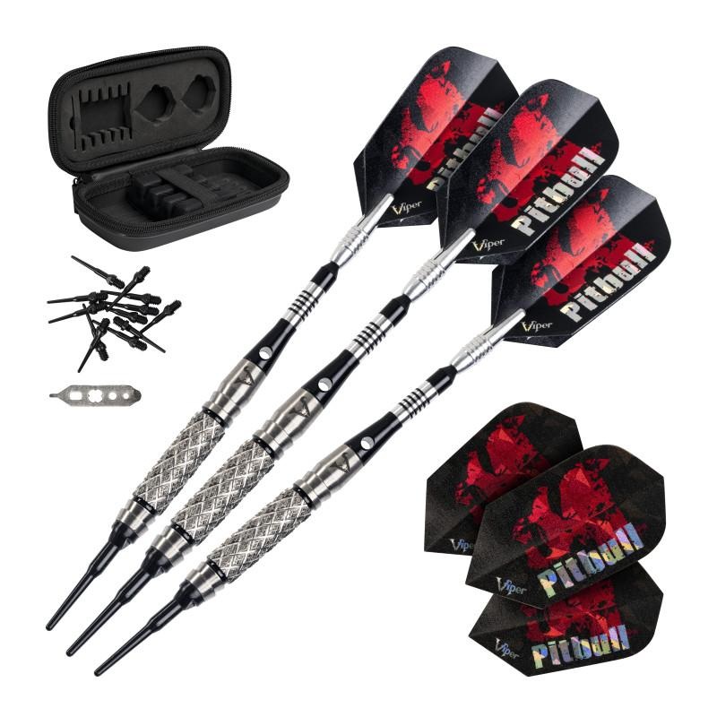 Viper Pitbull Darts 90% Tungsten Soft Tip Darts Diamond Cut and Shark Fin Barrel 18 Grams