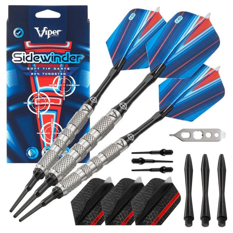 Viper Sidewinder Darts 80% Tungsten Soft Tip Darts Knurled Barrel 18 Grams