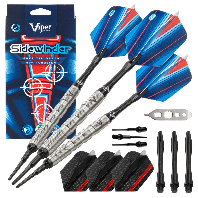 Viper Sidewinder Darts 80% Tungsten Soft Tip Darts Ringed Barrel 18 Grams