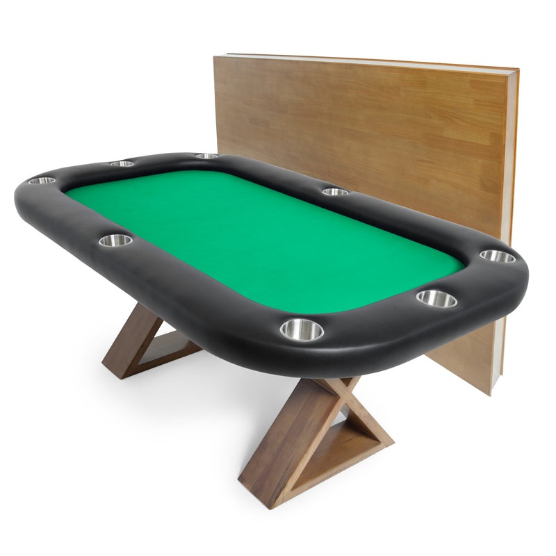 BBO – Helmsley Poker Table in Rustic Wood | Dining Top Option