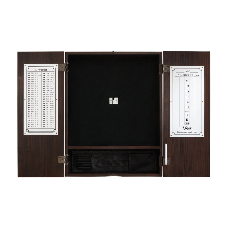 [OPEN BOX]  Viper Metropolitan Espresso Steel Tip Dartboard Cabinet