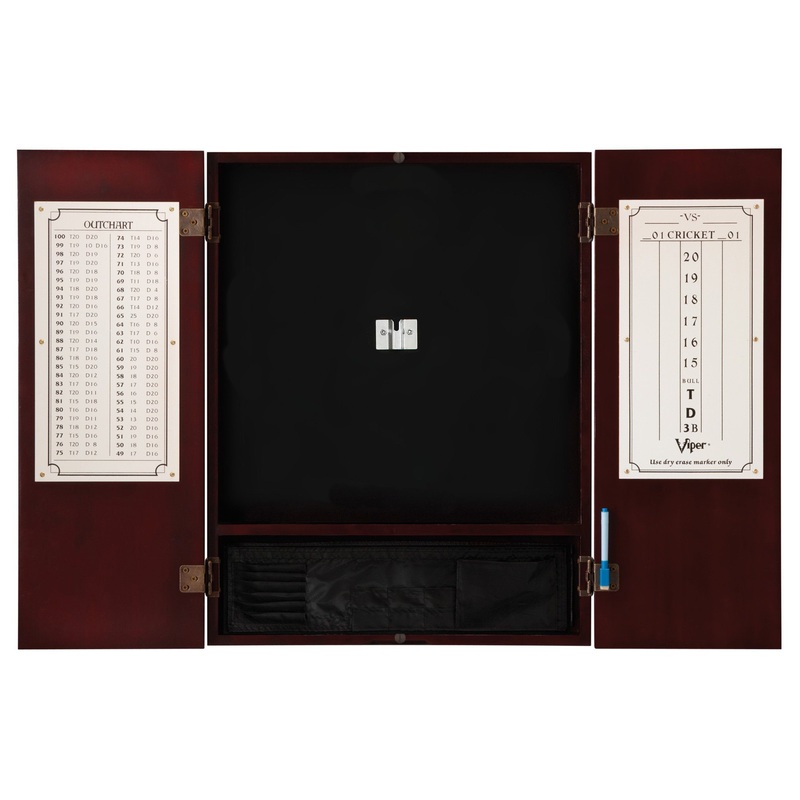 [OPEN BOX]  Viper Metropolitan Mahogany Steel Tip Dartboard Cabinet