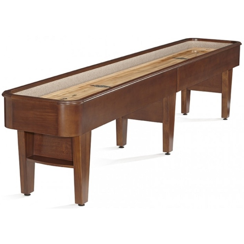 Brunswick Concord with 2-Piece Playfield Shuffleboard Table – Chestnut