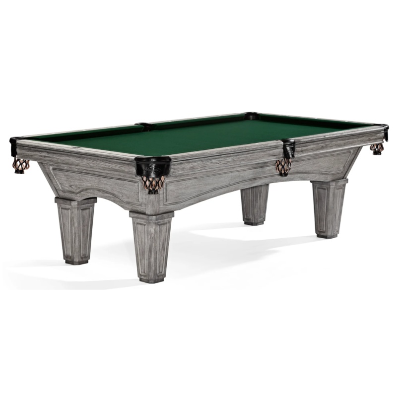 Brunswick Glenwood Pool Table | Rustic Grey with Tapered Leg | Shield Pockets