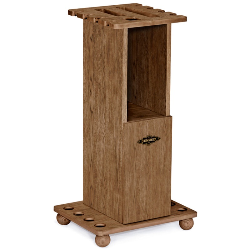 Brunswick Heritage Floor Cue Rack in Rustic Dark Brown