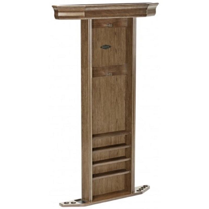 Brunswick Heritage Wall Cue Rack in Rustic Dark Brown Finish