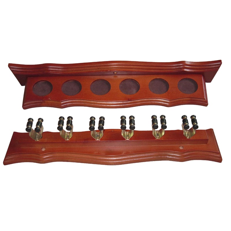 Formula 6 Cue Wall Rack With Clips – Walnut