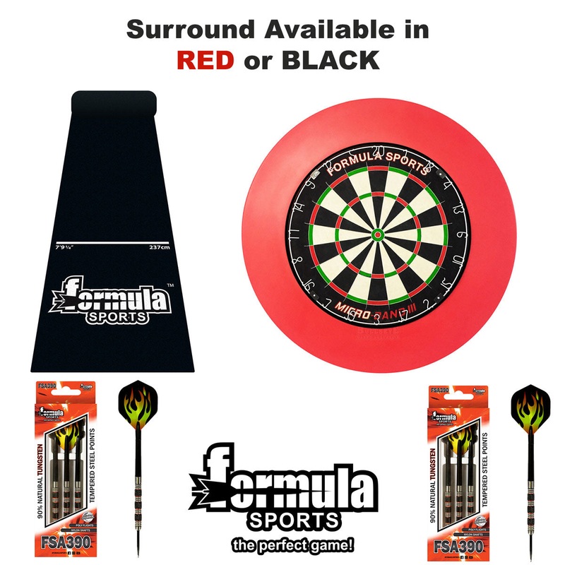 Formula Top Gun PRO Set Inc. Dartboard, Surround, Mat & 2 Sets 90% Tungsten Darts