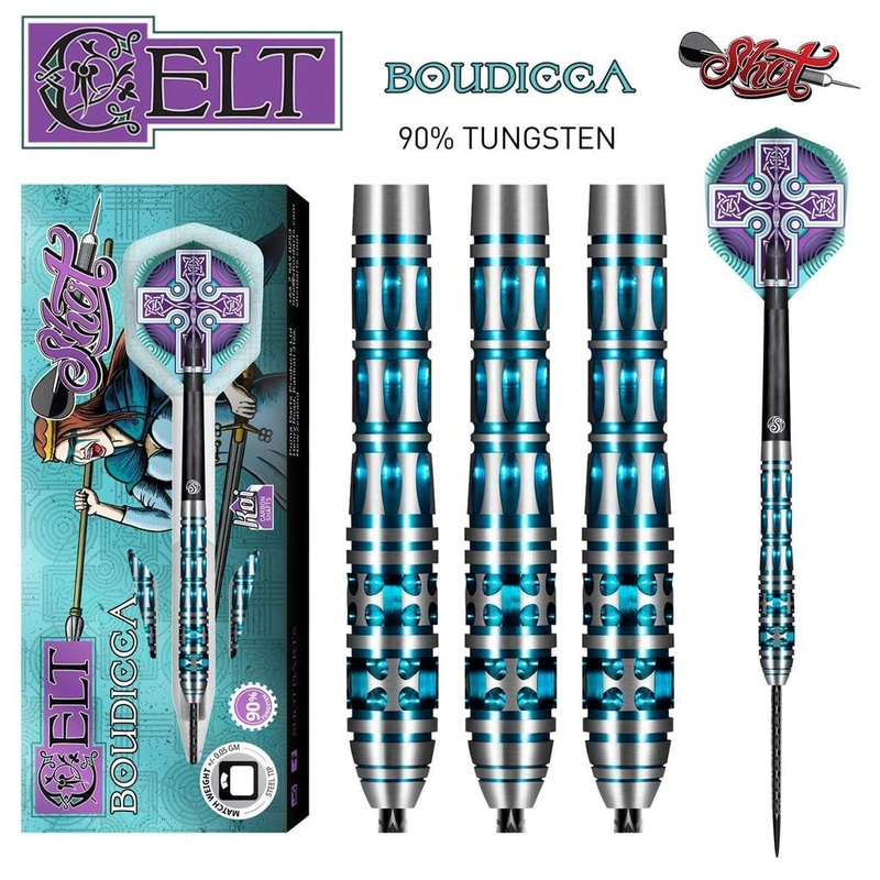 SHOT – Celt Boudicca Steel Tip Dart Set – 90% Tungsten – 23g