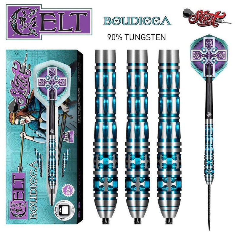 SHOT – Celt Boudicca Steel Tip Dart Set – 90% Tungsten – 25g