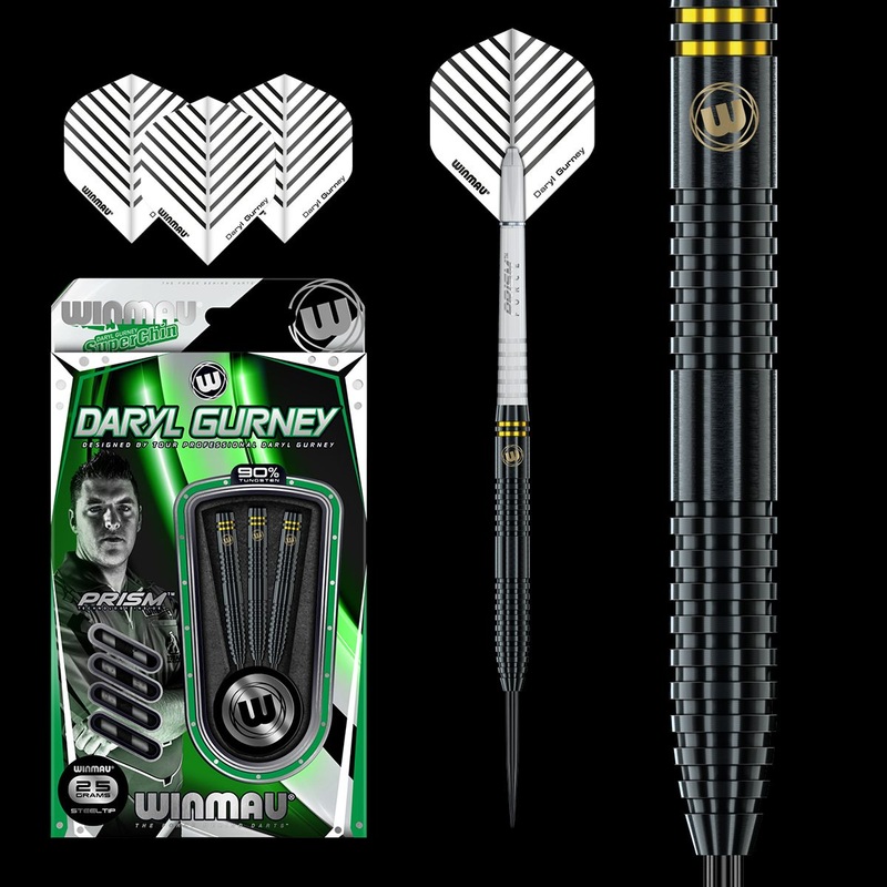 WINMAU Daryl Gurney BLACK Darts – 90% Tungsten – 25g