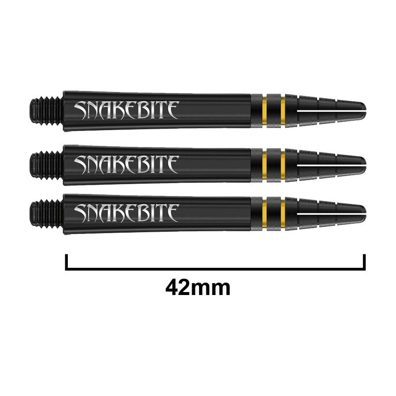 RED DRAGON – Peter Wright “Snakebite” DWC Nitrotech Shafts – Black and Gold – Medium