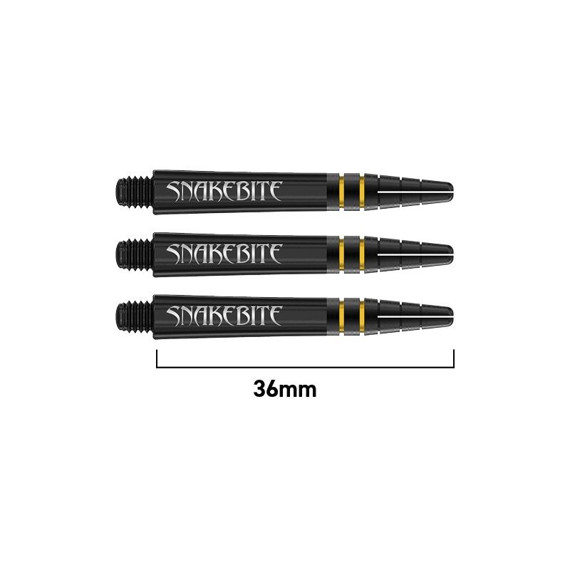 RED DRAGON – Peter Wright “Snakebite” DWC Nitrotech Shafts – Black and Gold – Short