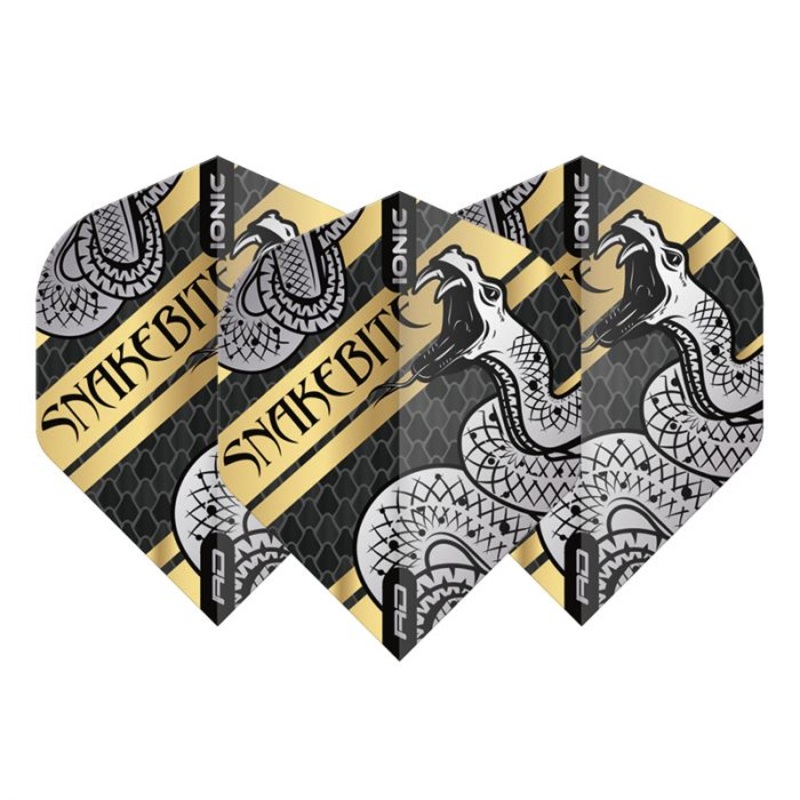 RED DRAGON Peter Wright Snakebite Hardcore Coiled Snake Flights – Gold