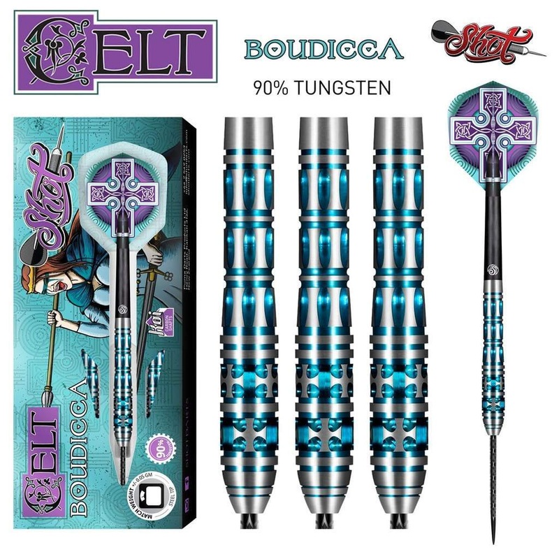 SHOT – Celt Boudicca Steel Tip Dart Set – 90% Tungsten – 24g