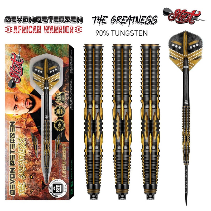 SHOT – Devon Petersen Greatness Darts – 90% Tungsten – 24g