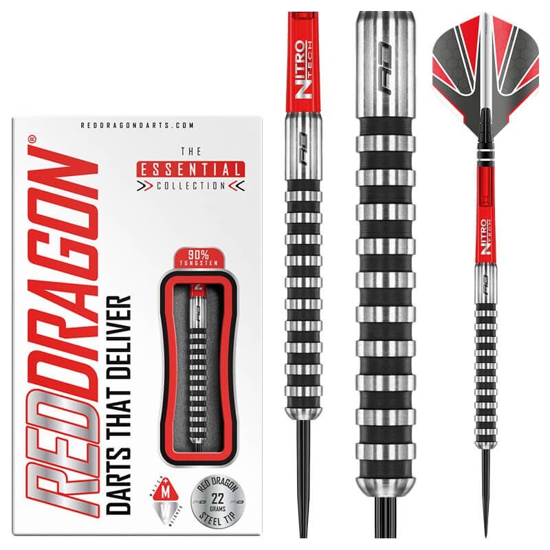 RED DRAGON – Javelin Black Darts – 90% Tungsten – 22g