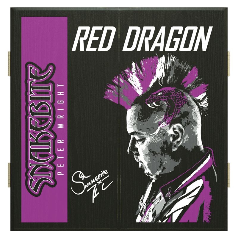 RED DRAGON – Peter Wright “SNAKEBITE” Deluxe Dartboard Cabinet