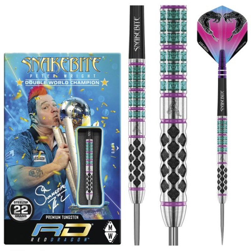 RED DRAGON – Peter Wright Snakebite Supa-Venom Darts – 90% Tungsten – 21g