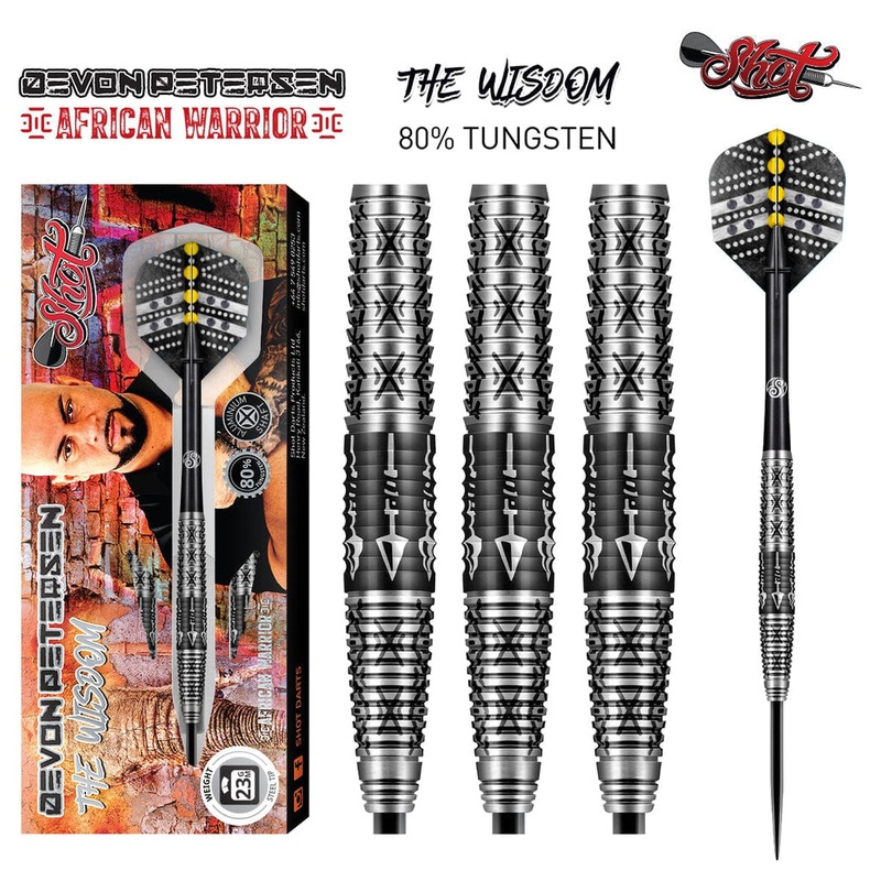 SHOT – Devon Petersen Wisdom Darts – 80% Tungsten – 24g