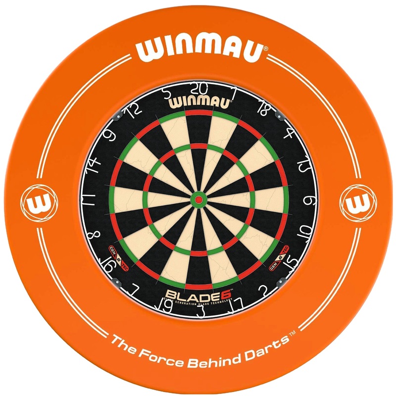 WINMAU – BLADE 6 Dartboard & ORANGE Surround DEAL