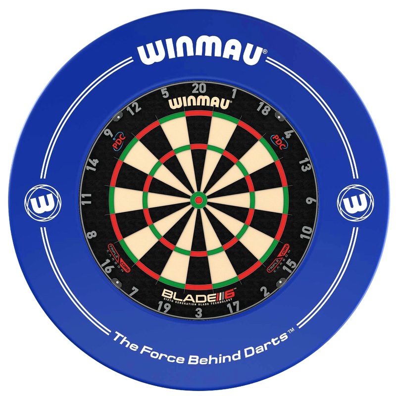 WINMAU – Blade 6 TRIPLE CORE Dartboard & BLUE Surround DEAL