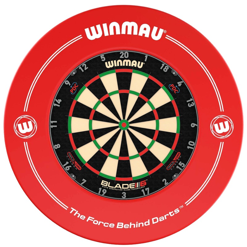 WINMAU – Blade 6 TRIPLE CORE Dartboard & RED Surround DEAL