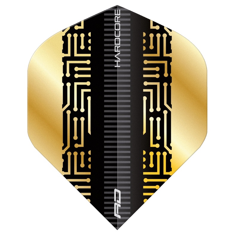 RED DRAGON – Hardcore Premium Metallic Maze Flights – Black and Gold