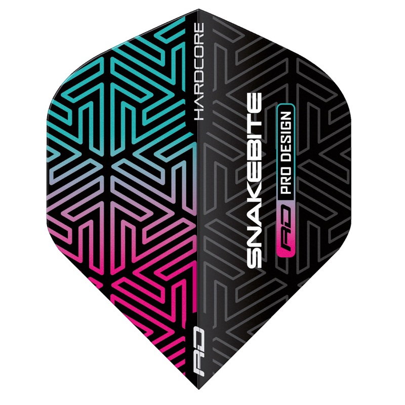 RED DRAGON – Hardcore Premium Metallic Snakebite Black & Rainbow Flights