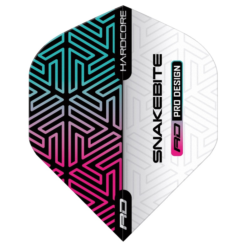 RED DRAGON – Hardcore Premium Metallic Snakebite White & Rainbow Flights