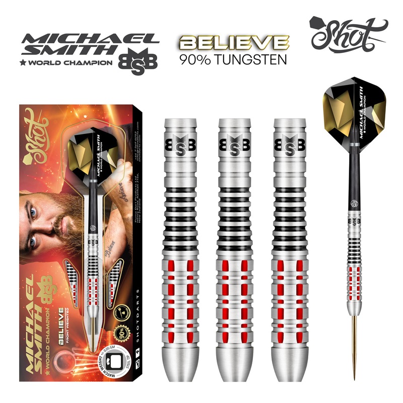 SHOT – Michael Smith Believe Darts – 90% Tungsten – 26g