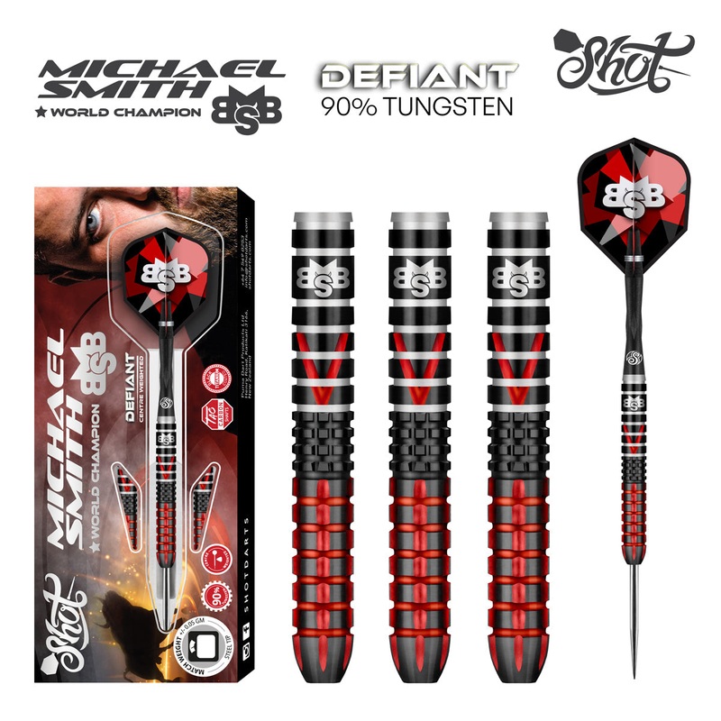 SHOT – Michael Smith Defiant Darts – 90% Tungsten – 23g