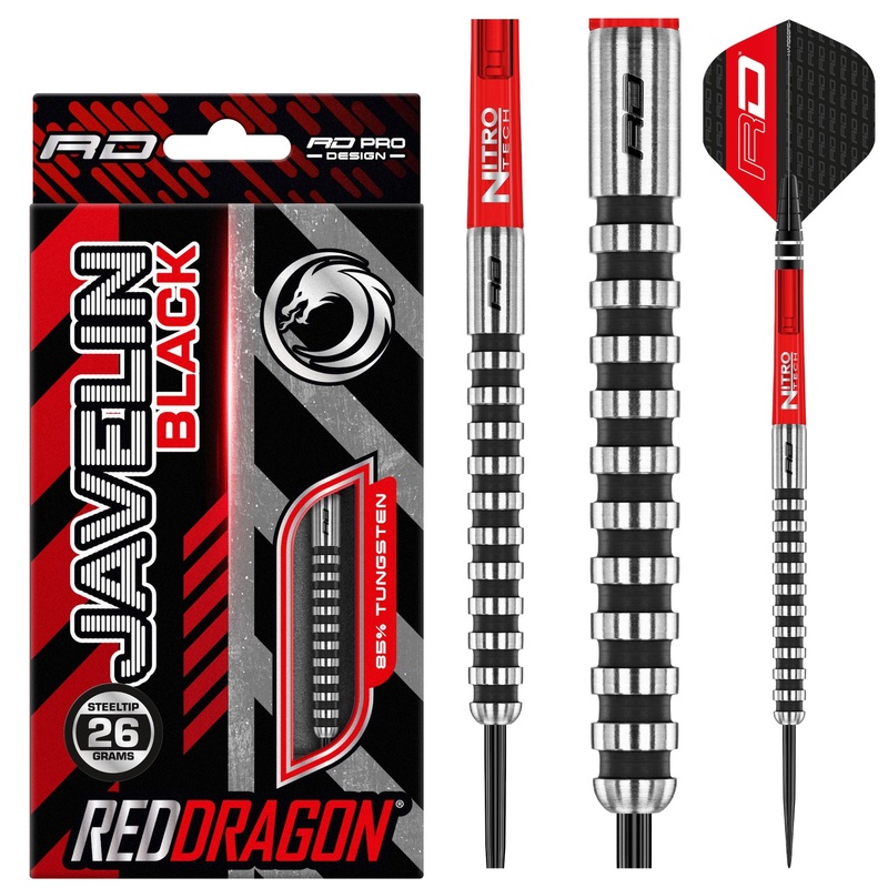 RED DRAGON – Javelin Black Darts – 85% Tungsten – 26g