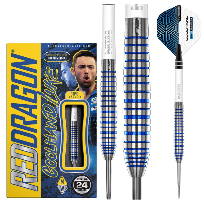 RED DRAGON – Luke Humphries TX3 Cool Blue SE Darts – 90% Tungsten – 24g