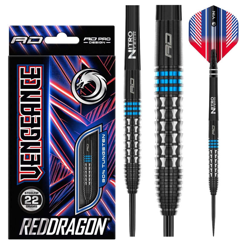 RED DRAGON – Vengeance Blue Darts – 90% Tungsten – 22g