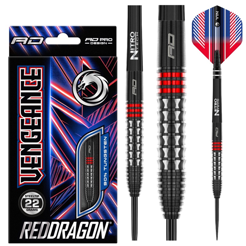 RED DRAGON – Vengeance Red Darts – 90% Tungsten – 22g