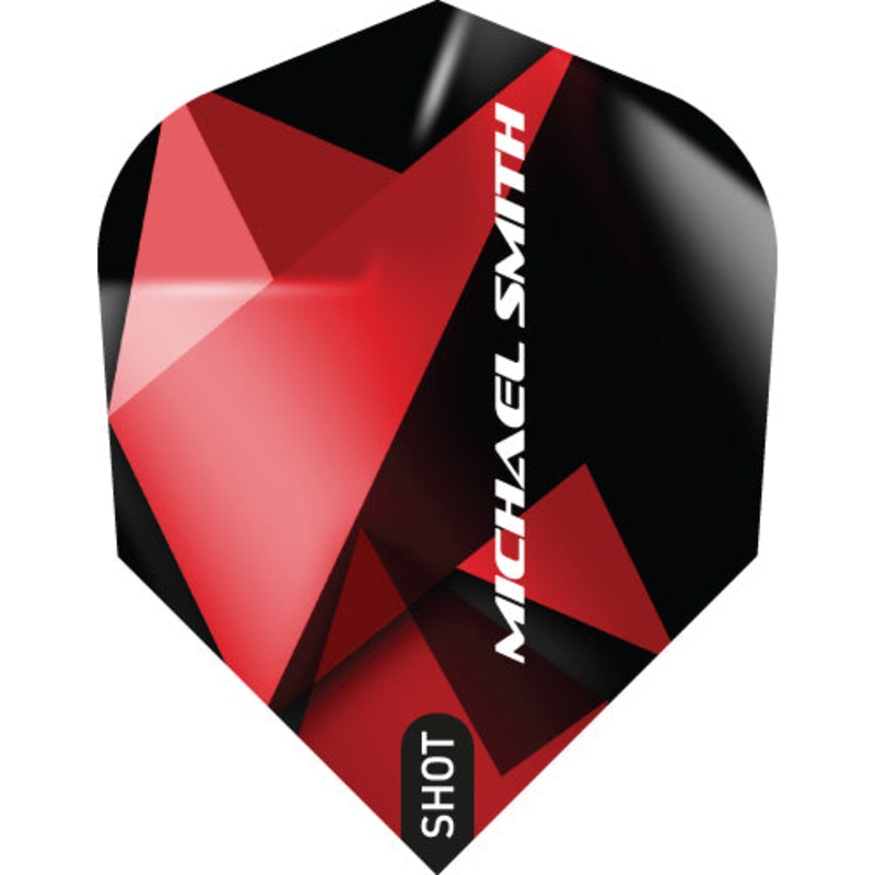 SHOT – Michael Smith Red Achieve Dart Flight Set – Small Standard