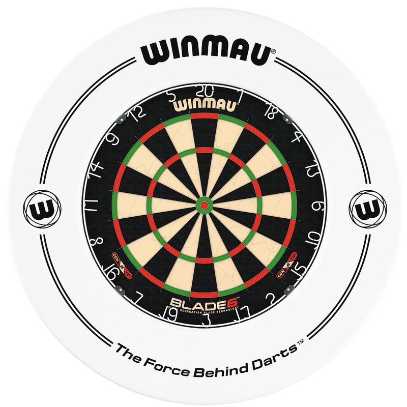 WINMAU – BLADE 6 Dartboard & WHITE Surround DEAL