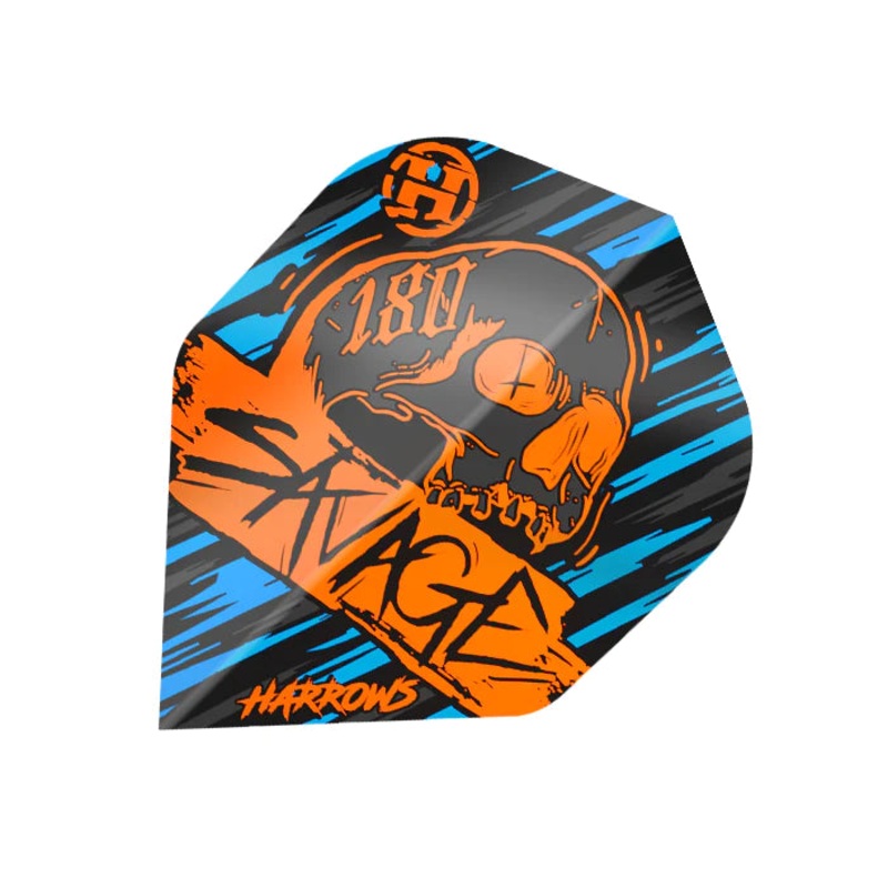 HARROWS – SAVAGE Flights – Standard Small NO2 Shape – ORANGE/BLUE