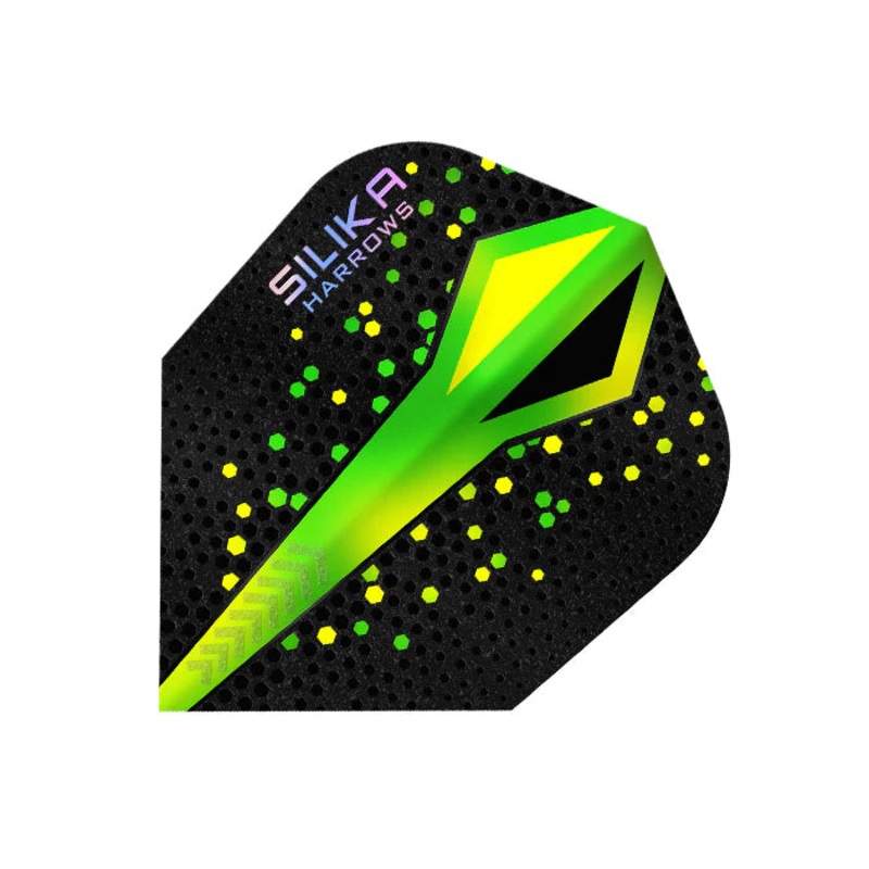 HARROWS – SILIKA COLOURSHIFT Flights – Standard Small NO6 Shape – GREEN