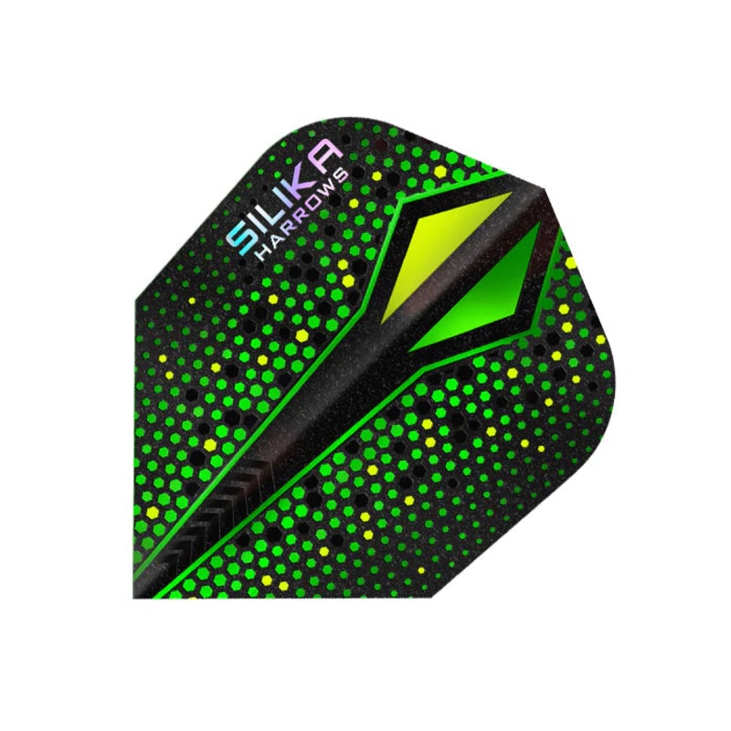 HARROWS – SILIKA COLOURSHIFT X Flights – Standard Small NO6 Shape – GREEN