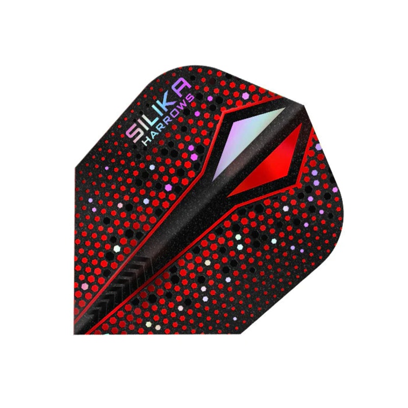 HARROWS – SILIKA COLOURSHIFT X Flights – Standard Small NO6 Shape – RED