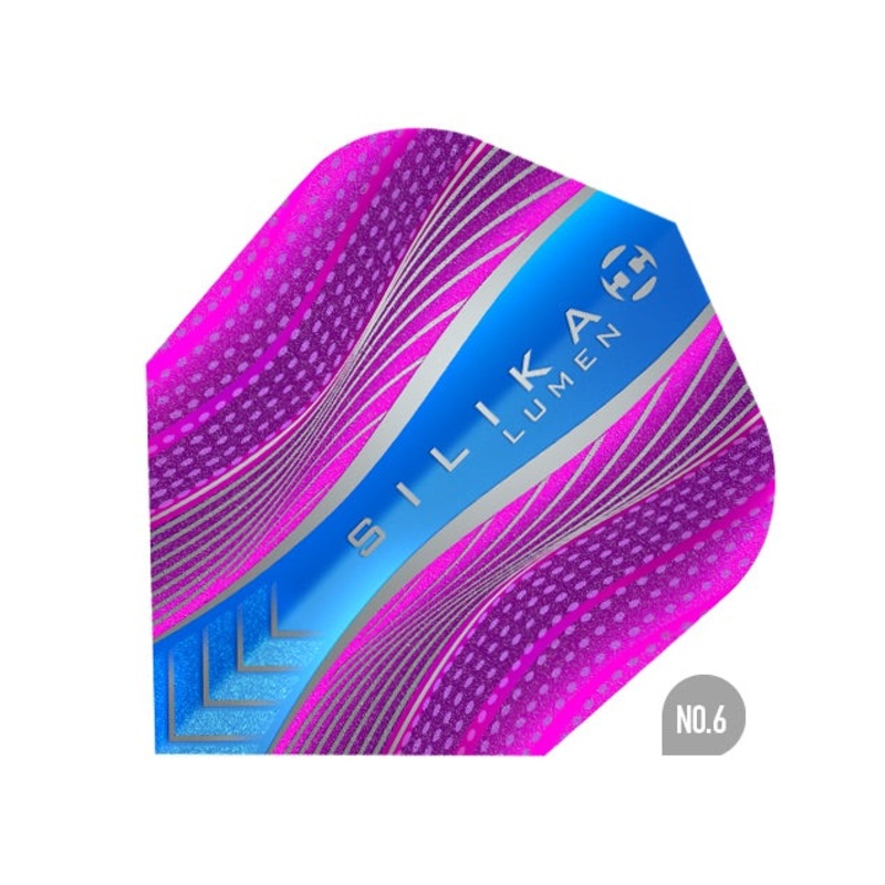 HARROWS – Silika Lumen Dart Flights – Purple and Blue – Standard Small NO6 Shape