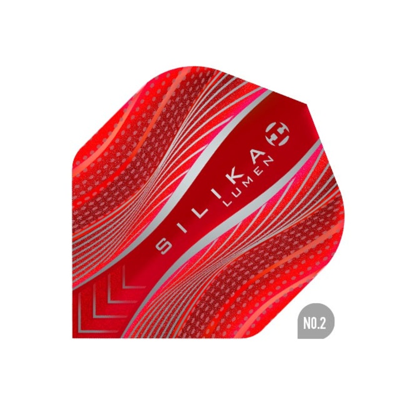 HARROWS – Silika Lumen Dart Flights – Red – Standard NO2 Shape
