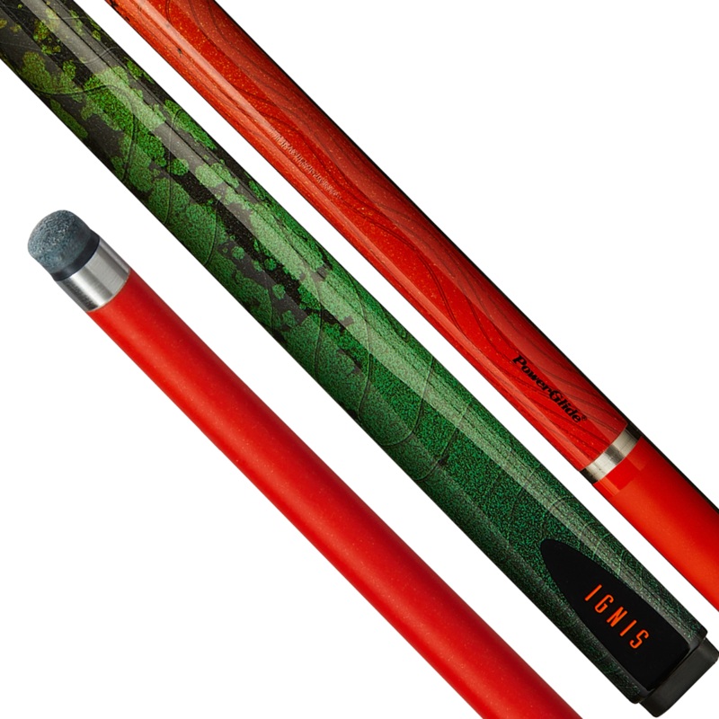 POWERGLIDE – IGNIS Carbon Composite Cue – ORANGE/GREEN
