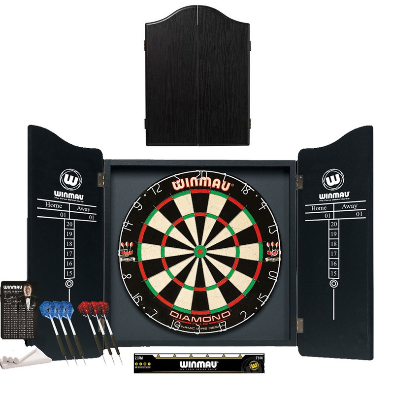 Winmau Professional Cabinet, Dartboard & Darts Set –  Black