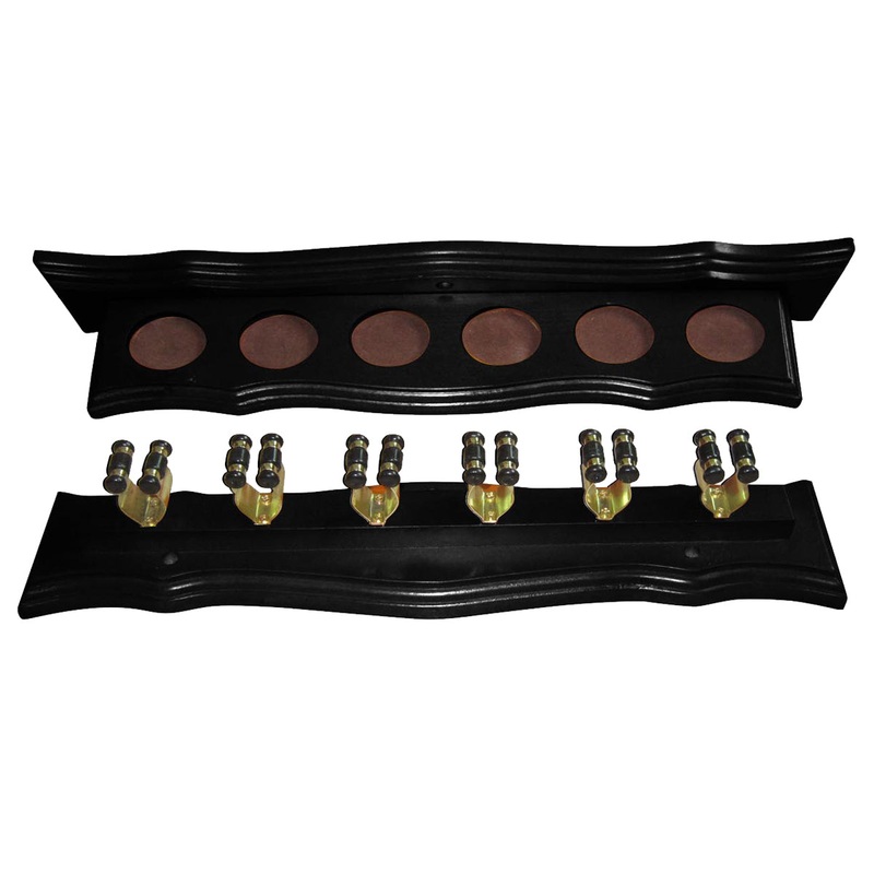 Formula 6 Cue Wall Rack With Clips – Black